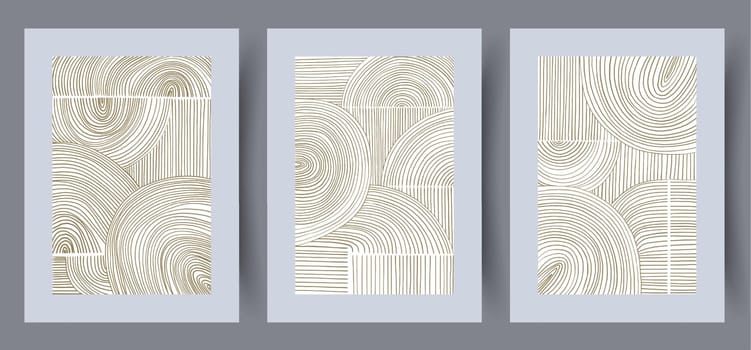 Abstract stripes wavy pictures wall art print