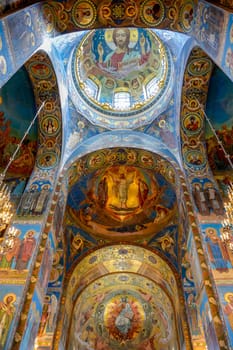Frescoes, murals and paintings inside historic Church
