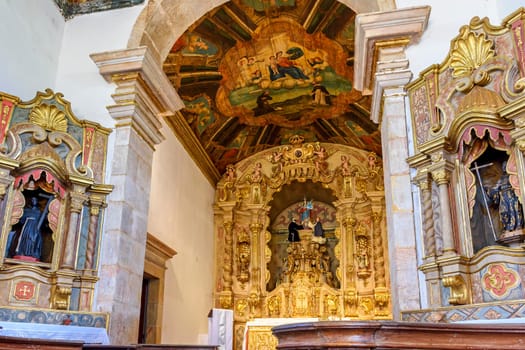 Interior and altar of a brazilian historic ancient church