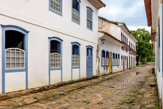 Quiet streets with old colonial-style houses in Paraty