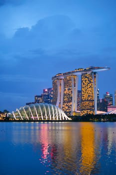 Singapore, marina bay 1 june 2022. Singapore Marina Bay Sands at night