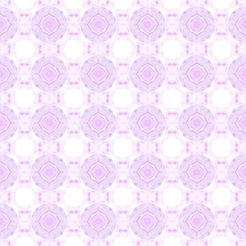 Medallion seamless pattern. Purple unusual boho chic summer design. Watercolor medallion seamless border. Textile ready mesmeric print, swimwear fabric, wallpaper, wrapping.