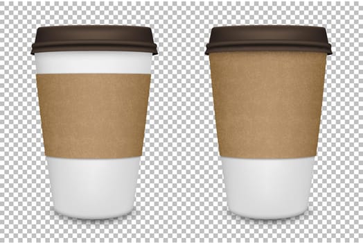 Vector realistic blank paper coffee cup set isolated. Vector EPS10.