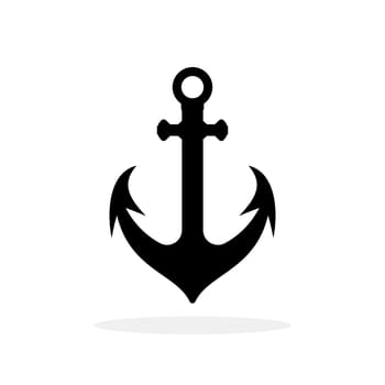 Anchor black icon. Anchor shape symbol. Anchor icon isolated