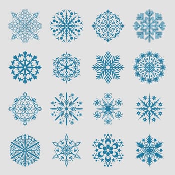 Vector snowflake icons set.