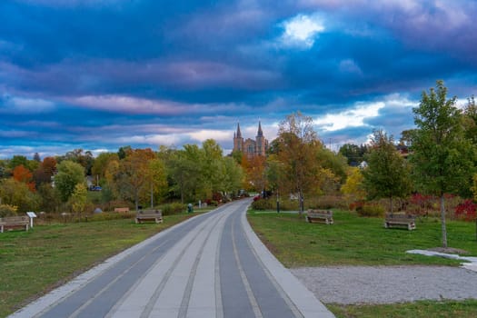 Road to the Church through the city park