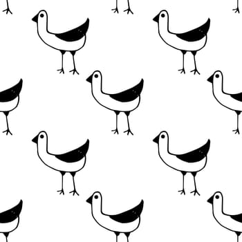 Vector seamless pattern bird sea gull stylized .