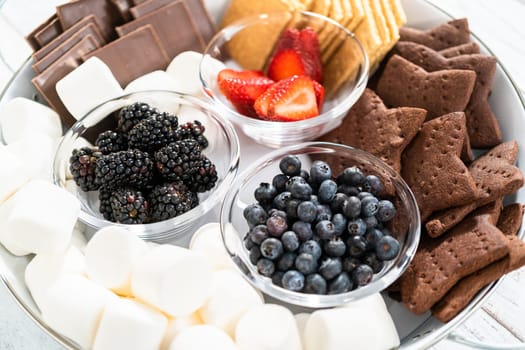 Fruit s'mores charcuterie board