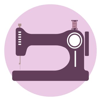 Sewing machine on a white background. Hobby icon