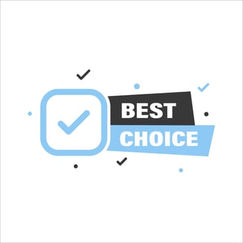 Best choice badge with a checkmark. Suitable for quizzes, tests, exams and more in electronic and printed form