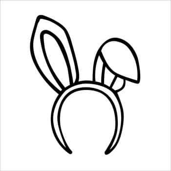 Headband with bunny ears doodle vector illustration isolated on white background
