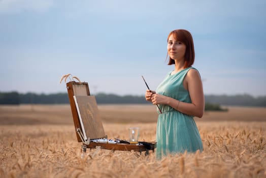 Artist during painting