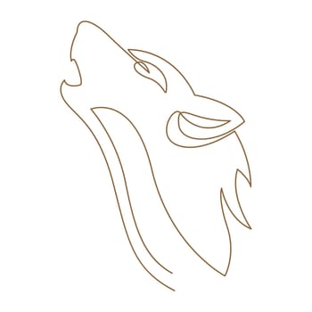 Wolf line art logo design