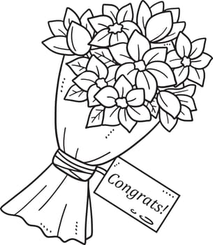 Flower Bouquet Isolated Coloring Page for Kids