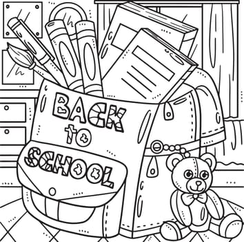 Back To School Bag Coloring Page for Kids