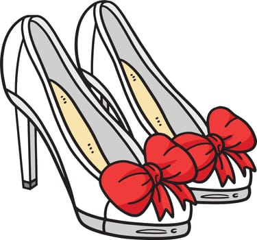 Wedding Shoes Cartoon Colored Clipart Illustration