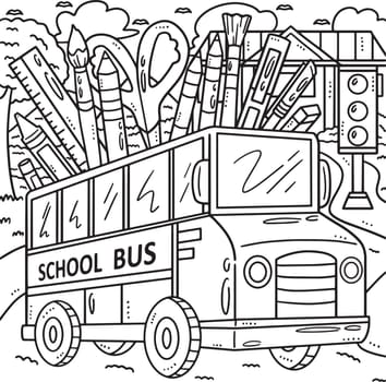 Back To School Bus Coloring Page for Kids