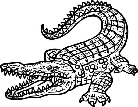 Crocodile Animal Coloring Page for Adult