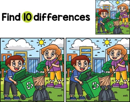 Earth Day Children Cleaning Find The Differences