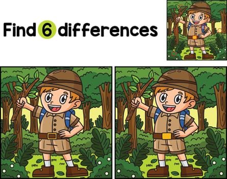 Earth Day Boy in Forest Find The Differences