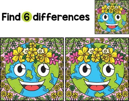 Earth Day with Flower Crown Find The Differences