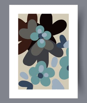 Still life flowers scandinavian plants wall art print. Contemporary decorative background with plants. Wall artwork for interior design. Printable minimal abstract flowers poster.