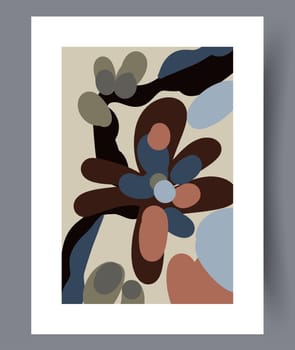 Still life flowers pictorial elements wall art print. Wall artwork for interior design. Printable minimal abstract flowers poster. Contemporary decorative background with elements.