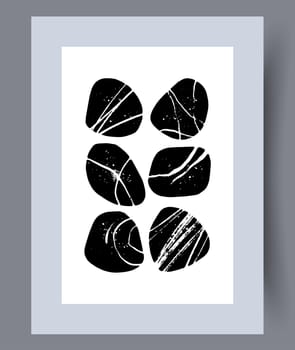 Abstract round curves elements wall art print