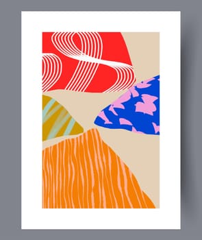 Abstract lines colorful imagination wall art print