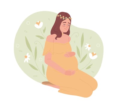 Emotional support during pregnancy 2D vector isolated spot illustration