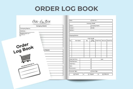 Order log book KDP interior. Business purpose notebook template. KDP interior journal. Business Order tracker notebook and payment checker interior. Order quantity and shipment checker KDP interior.