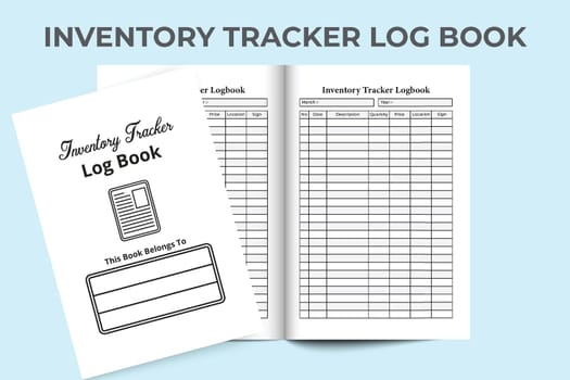 Inventory tracker KDP interior journal. Inventory information checker and product tracker logbook. KDP interior notebook. Business essential inventory checker journal template.
