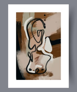 Abstract surrealism esoteric figure wall art print. Printable minimal abstract surrealism poster. Wall artwork for interior design. Contemporary decorative background with figure.
