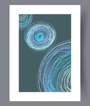 Abstract circles aesthetic tracery wall art print