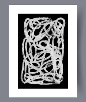 Abstract lines tangled tracery wall art print
