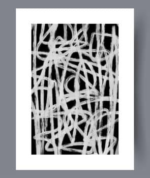 Abstract line drawn tracery wall art print