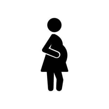 Pregnant woman simple black icon vector illustration