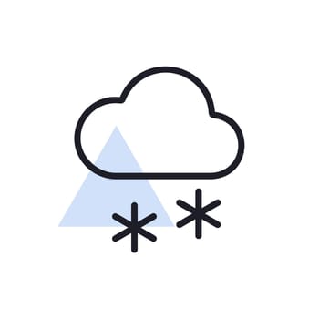 Cloud with snow vector icon. Meteorology sign. Graph symbol for travel, tourism and weather web site and apps design, logo, app, UI