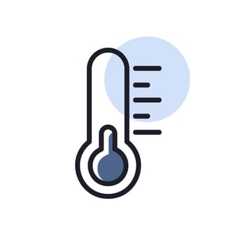 Thermometer vector icon. Meteorology sign. Graph symbol for travel, tourism and weather web site and apps design, logo, app, UI