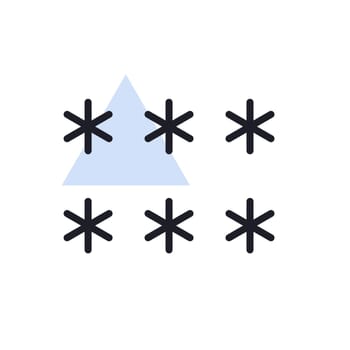 Snowflakes vector icon. Meteorology sign. Graph symbol for travel, tourism and weather web site and apps design, logo, app, UI