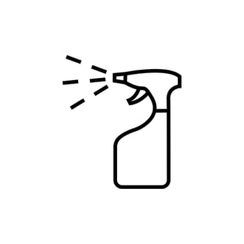 Cleaning spray bottle, linear icon. Editable stroke