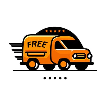 Fast delivery service. Delivery logo with image of a car. Delivery truck icon.