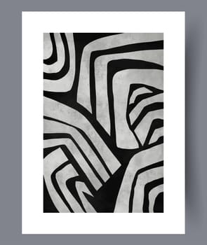 Abstract fantasy linear sketch wall art print. Contemporary decorative background with sketch. Wall artwork for interior design. Printable minimal abstract fantasy poster.