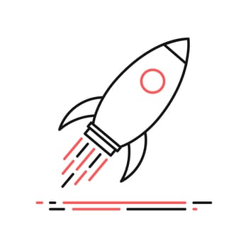 Rocket vector badge, symbol of business start up