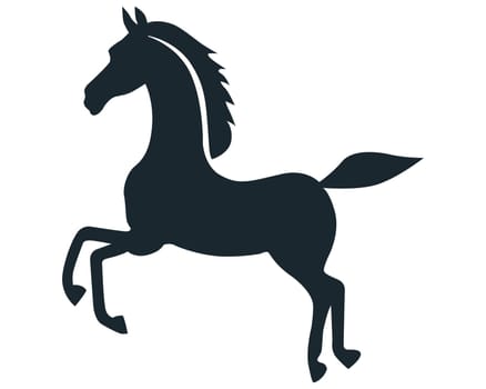 black minimalistic horse icon isolated on white background.