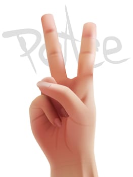Victory Or Peace Sign By Female Hand