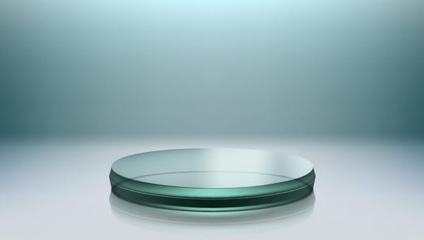 3D Luxury Glass Podium, Cylinder Glossy Pedestal