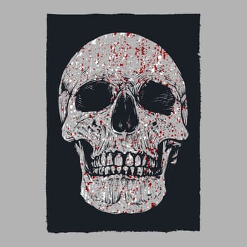 Bloody skull and bone poster design 