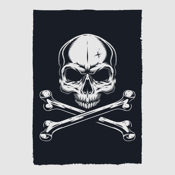 Skull and bone poster design 