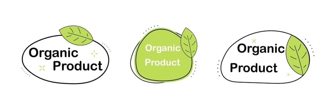 Organic product symbol set with leaf